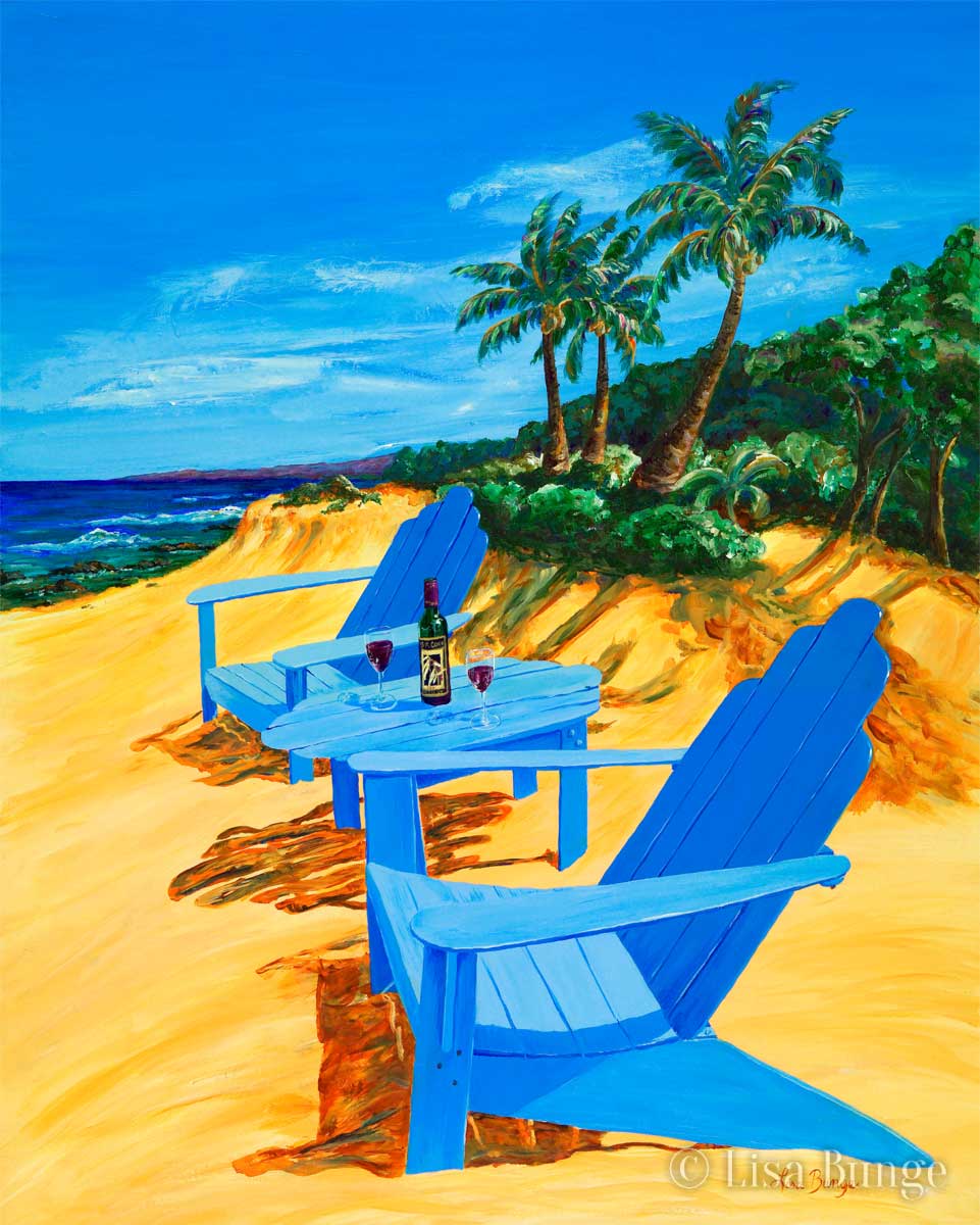 Chairs in the sand of an idylic beach