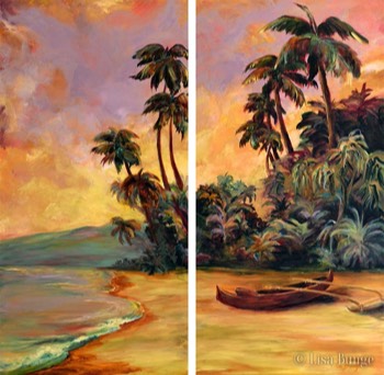 Island's Warm Embrace Diptych